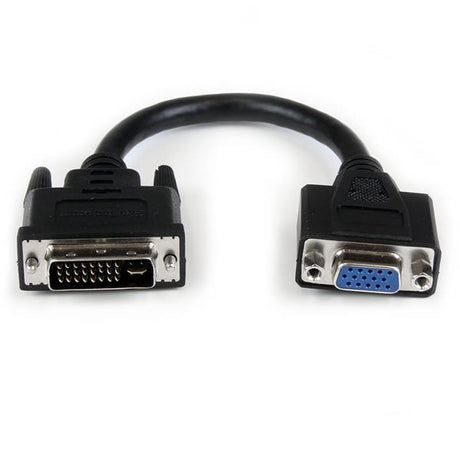 StarTech.com Adaptador Conversor de 20cm DVI-I a VGA - DVI-I Macho - HD15 Hembra - Cable Convertidor Negro Cable Níquel 0,203 m DVI-I VGA