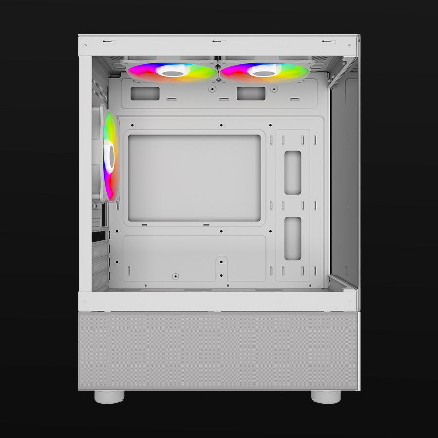 Ocelot Gaming GLASS EW7 gabinete de computadora Blanco, ITX, Micro ATX, Aluminio