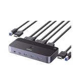 Ugreen 15707 interruptor KVM Negro, Gris