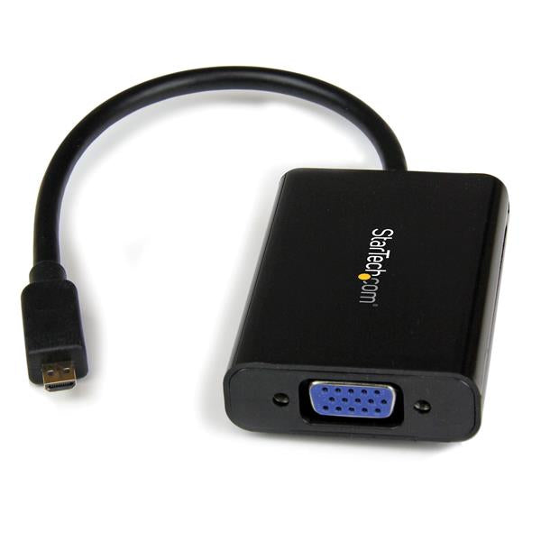 StarTech.com Cable Adaptador Externo Convertidor de Video y Audio Micro HDMI a VGA - 1920x1200, 1920 x 1080 Pixeles, 1080p, Negro