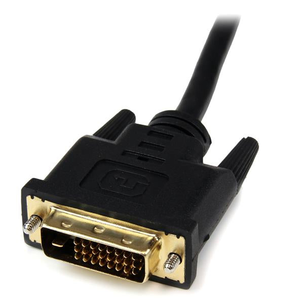 StarTech.com Adaptador de 20cm HDMI a DVI - DVI-D Macho - HDMI Hembra - Cable Conversor de Vídeo - Negro Cable Derecho Derecho Oro 0,203 m