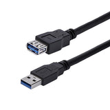 StarTech.com Cable 1m Extensión Alargador USB 3.0 SuperSpeed - Macho a Hembra USB A - Extensor - Negro Cable USB 3.2 Gen 1 (3.1 Gen 1) USB A USB A Macho