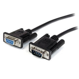 StarTech.com Cable 2m Extensión Directo Straight Through Serie Serial RS232 Vídeo EGA DB9 Macho a Hembra Cable Negro 2 m DB-9 DB-9