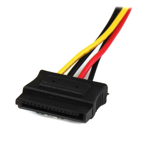 StarTech.com Adaptador Cable 30cm Divisor de 4 Pines LP4 a Doble SATA Cierre Seguridad Pestillo Latches Cable 0,304 m Molex (4-pin) 2 x SATA de 15 pines Macho