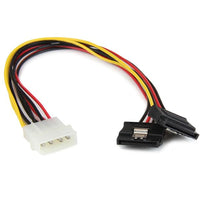 StarTech.com Adaptador Cable 30cm Divisor de 4 Pines LP4 a Doble SATA Cierre Seguridad Pestillo Latches Cable 0,304 m Molex (4-pin) 2 x SATA de 15 pines Macho