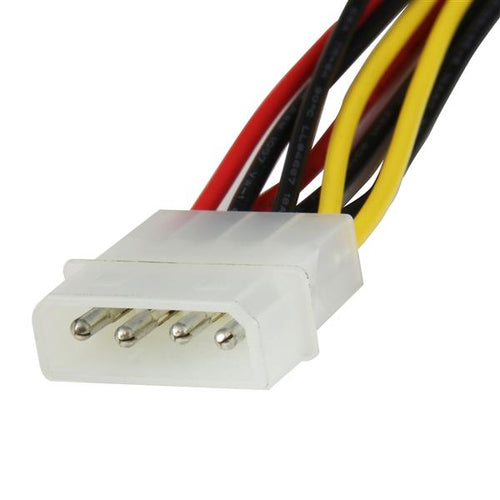 StarTech.com Adaptador Cable 30cm Divisor de 4 Pines LP4 a Doble SATA en Ángulo Derecho Cierre Seguridad Cables de alime