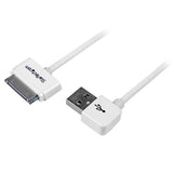 StarTech.com Cable Cargador 1m Conector Dock Connector de Apple 30 Pines a USB en Ángulo Izquierdo iPod iPhone iPad Cabl