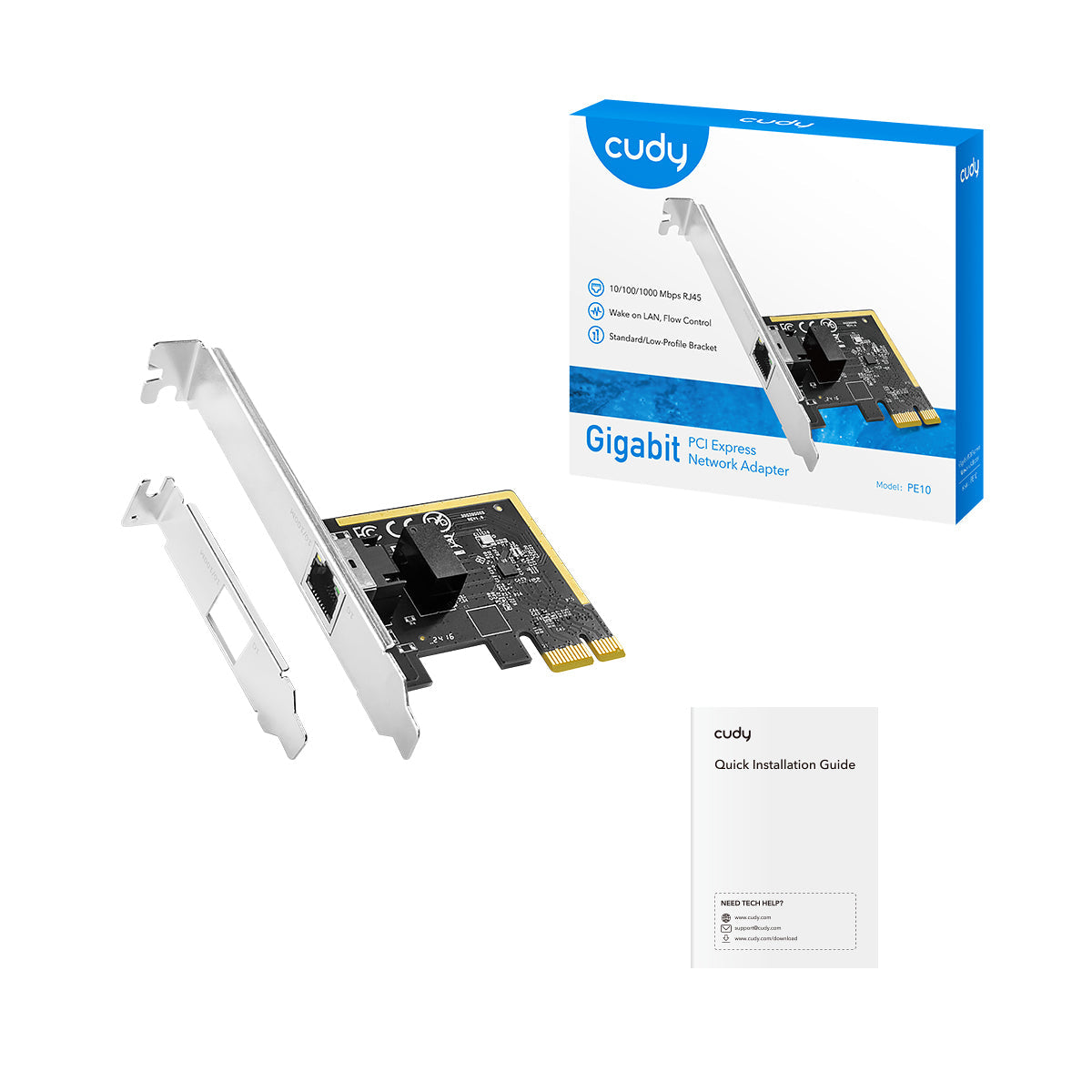 Cudy PE10 tarjeta de red Interno Ethernet 1000 Mbit/s, Alámbrico, PCI Express