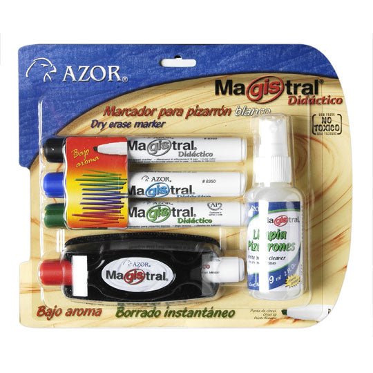 Azor 301.8350-K marcador 4 pieza(s) Negro, Azul, Verde, Rojo, Plástico