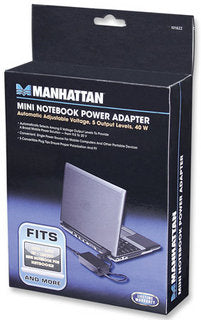 Manhattan 101622 adaptador e inversor de corriente Interior 40 W Negro