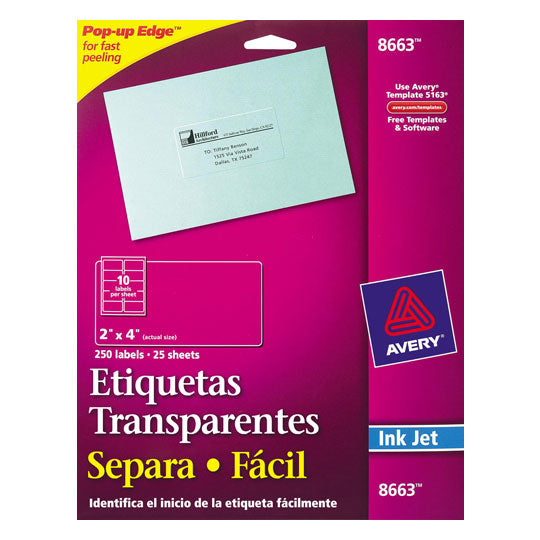 Etiqueta tecnología inkjet AVERY traslúc