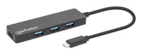 164924 - Manhattan Hub/dock USB-C, puertos (4): 4x USB-A, 5 Gbps (USB 3.0), Alimentado por USB (no requiere alimentación externa), equivalente a HB30CM4AB hubs de interfaz USB 3.2 Gen 1 (3.1 Gen 1) Type-C USB 3.2 Gen 1 (3.1 Gen 1) Type-A 4 4