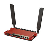 L009UiGS-2HaxD-IN, Ruteador WiFi-6 574Mbps, CPU 800MHz, 512M RAM, 8xGEth, 1xSFP 2.5G, Serie y USB, RouterOS v7