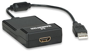 Manhattan USB 2.0/HDMI adaptadores gráficos usb 1920 x 1080 Pixeles RoHS, CE, FCC Negro