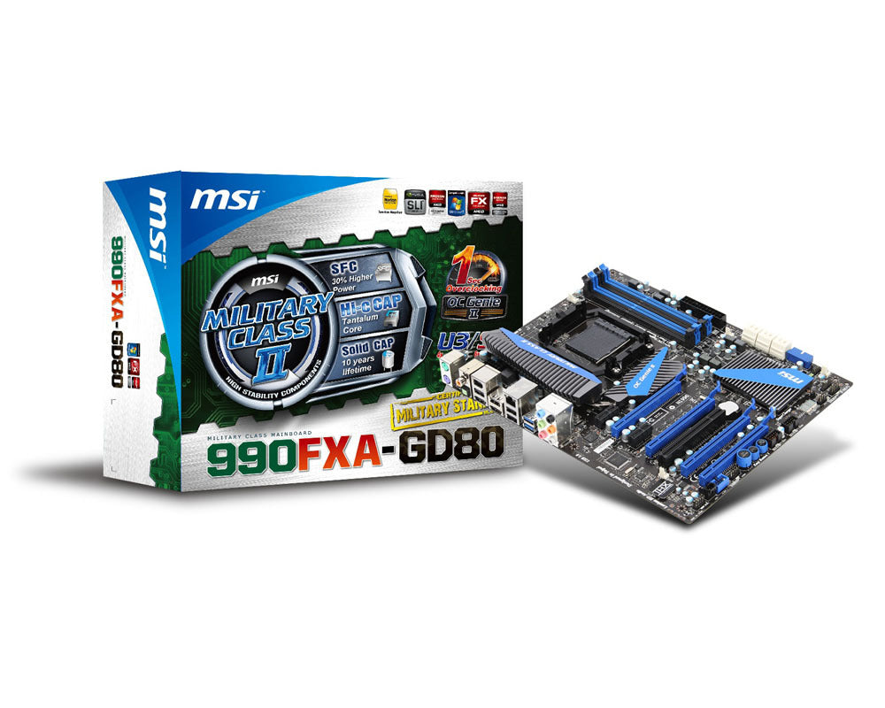 MSI 990FXA-GD80 placas base AMD Socket AM3 5,2 GT/s DDR3-SDRAM