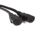 StarTech.com Cable de 3m de Extensión de Alimentación, C14 a 2x C13, 13A 250V, 16AWG, Alargador de Cable de Corriente de