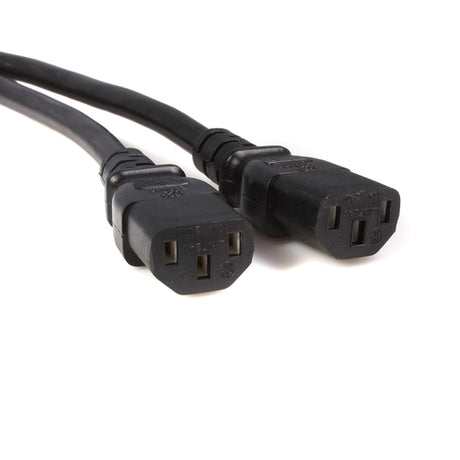 StarTech.com Cable de 3m de Extensión de Alimentación, C14 a 2x C13, 13A 250V, 16AWG, Alargador de Cable de Corriente de