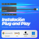 168403 - Manhattan Hub USB con 7 puertos USB-A 3.2 Hubs de interfaz 7 USB 3.2 Gen 1 (3.1 Gen 1) Type-A USB 3.2 Gen 1 (3.1 Gen 1)
