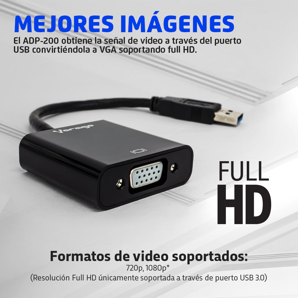 Vorago ADP- 200 cambiador de género para cable usb vga Negro