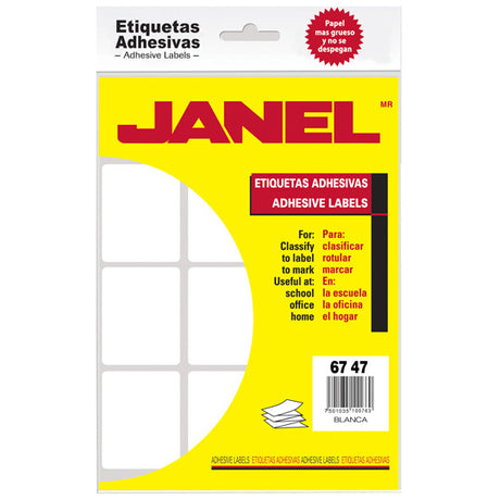 Janel 1006747100 etiqueta autoadhesiva Blanco 180 pieza(s)