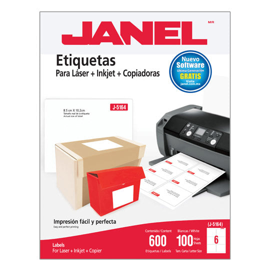 Etiqueta laser mod j-5164 blanca JANEL 8