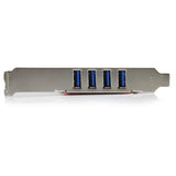 StarTech.com Tarjeta Adaptador PCI USB 3.0 (5Gbps) SuperSpeed 4 Puertos Con Alimentación SATA LP4 - Hub Concentrador Int