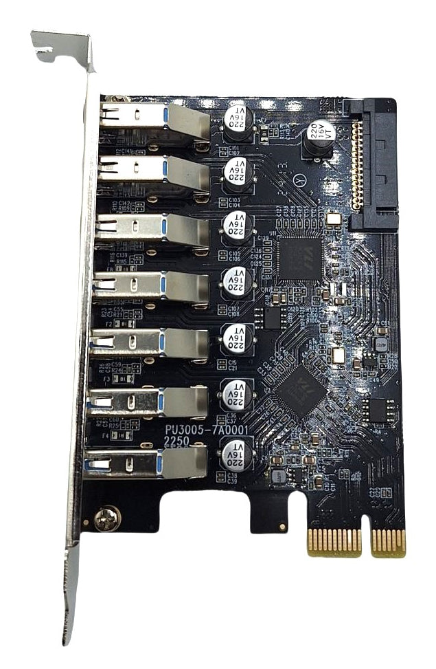 X-Media XM-PEX-U307 tarjeta o adaptador de interfaz Interno USB 3.2 Gen 1 (3.1 Gen 1), PCIe, Metálico, Marina