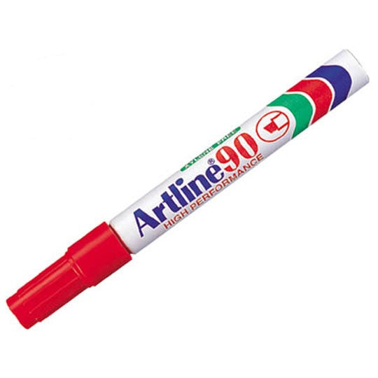 Artline EK-90R marcador permanente Rojo 1 pieza(s), Blanco, Aluminio, Polipropileno (PP)