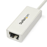 StarTech.com Adaptador Tarjeta de Red Externa NIC USB 3.0 a Ethernet Gigabit de 1 Puerto - 1x RJ45 Hembra - 1x USBA - 10/100/1000 - Adaptador LAN Externo - Blanco tarjetas de red Alámbrico USB Ethernet 1
