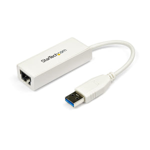 StarTech.com Adaptador Tarjeta de Red Externa NIC USB 3.0 a Ethernet Gigabit de 1 Puerto - 1x RJ45 Hembra - 1x USBA - 10/100/1000 - Adaptador LAN Externo - Blanco tarjetas de red Alámbrico USB Ethernet 1