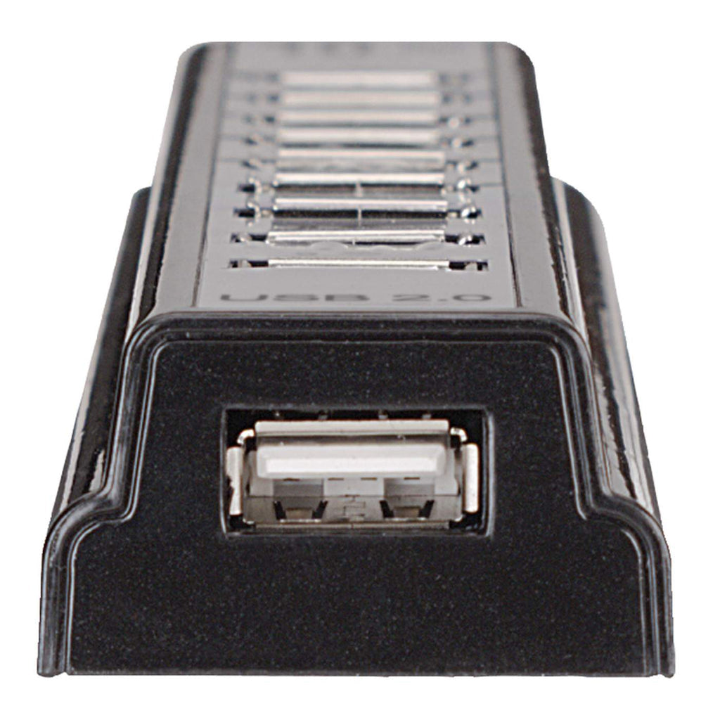 Manhattan Hub USB-A de sobremesa de 10 puertos, 10x USB-A, 480 Mbps (USB 2.0), Funciona por USB o con fuente de alimentación externa (no incluida) para mayor potencia en los dispositivos conectados hubs de interfaz USB 2.0 USB 2.0 10 10