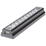 Manhattan Hub USB-A de sobremesa de 10 puertos, 10x USB-A, 480 Mbps (USB 2.0), Funciona por USB o con fuente de alimentación externa (no incluida) para mayor potencia en los dispositivos conectados hubs de interfaz USB 2.0 USB 2.0 10 10