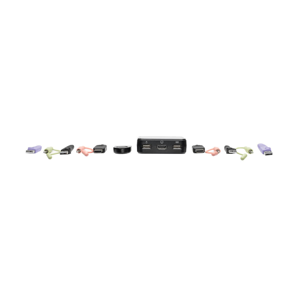 Tripp Lite B032-HUA2 KVM con Cables USB / HD de 2 Puertos con audio y video, Cables y USB para Compartir Periféricos