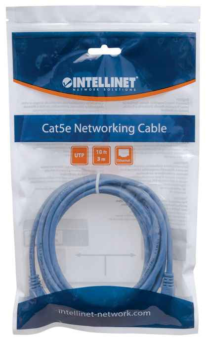 CABLE INT PATCH 3.0M (10.0 F) CAT 5E UTP AZUL CABLE DE RED