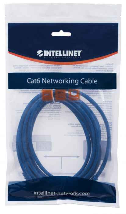 Intellinet Cable de red, Cat6, UTP Cable Azul 3 m Cat6 U/UTP (UTP)
