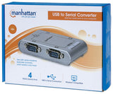 Manhattan 151047 convertidores, repetidores y aisladores en serie USB 2.0 USB Tipo B 4 x RS-232 9-pin Macho/Hembra