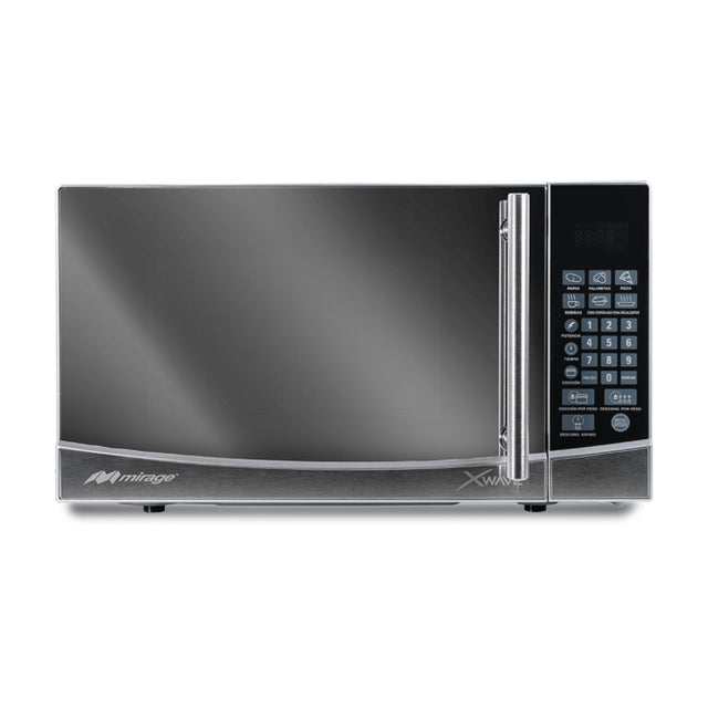 Mirage MWD020E microondas Negro, Gris, Espejo Solo microondas Mostrador 700 W, Tocar