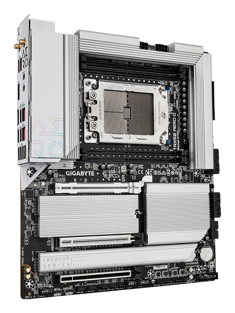 GIGABYTE TRX50 AERO D Placa base - Compatible con AMD Ryzen Threadripper 9000 Series CPUs, 16+8+4 Ph