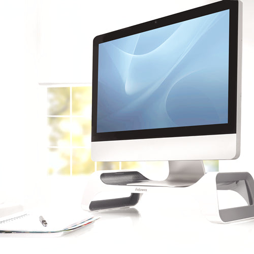 Fellowes I-Spire Series muebles y soportes para dispositivos multimedia Gris, Blanco ABS sintéticos Panel plano 11339 kg