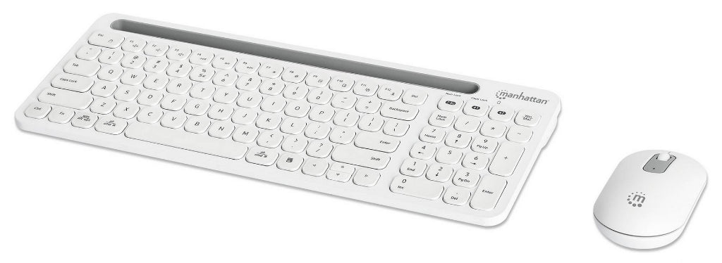 Manhattan TECLADO Y MOUSE OPTICO INALAMBR 2.4G BLUETOOTH BLANCO COMBO TECLA