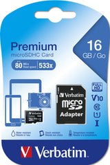Verbatim Premium Memoria Flash 16 GB MicroSDHC 10 MB/s 10 MB/s