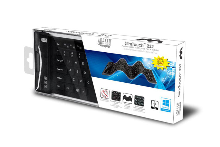 Adesso AKB-232UB teclado USB QWERTY Inglés de EE. UU. Negro