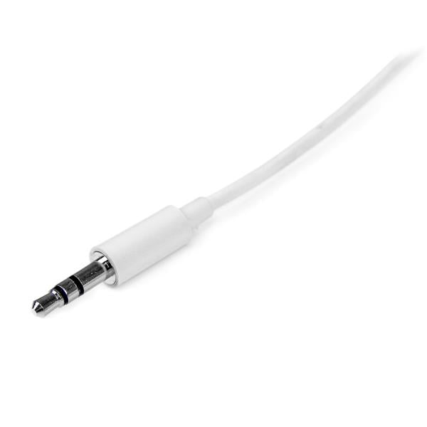 StarTech.com Cable de 3 metros Delgado de Audio Estéreo Mini Jack de 3,5mm - Blanco - Macho a Macho Cable 3 m 3,5mm Macho 3,5mm