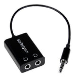 StarTech.com Adaptador Divisor Splitter de Auriculares Mini-Jack 3,5mm 3 pines Estéreo Macho a 2x Hembra Divisores de au
