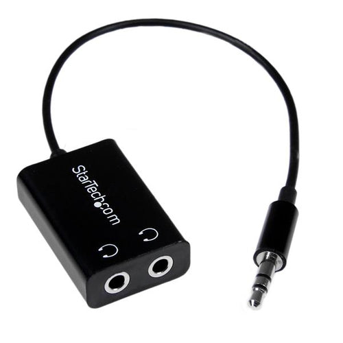 StarTech.com Adaptador Divisor Splitter de Auriculares Mini-Jack 3,5mm 3 pines Estéreo Macho a 2x Hembra Divisores de au