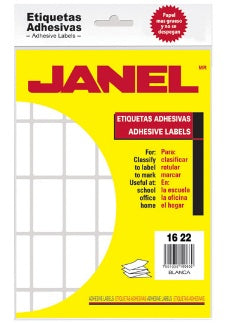 Etiqueta blanca JANEL clasica no. 2 con