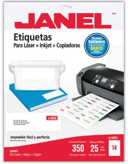 Janel 1085262101 etiqueta autoadhesiva Blanco