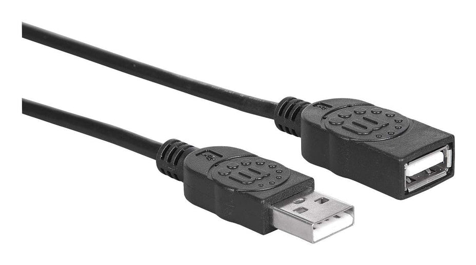 Manhattan Cable de Extensión USB 2.0 de Alta Velocidad, Macho/Hembra, Negro