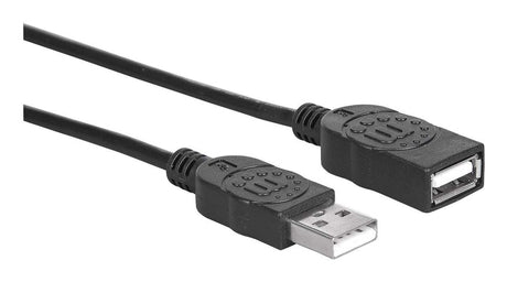 Manhattan Cable de Extensión USB 2.0 de Alta Velocidad, Macho/Hembra, Negro