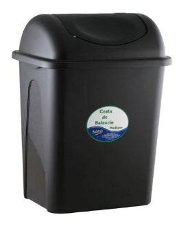 Sablon 8095NE bote de basura 17 L Rectangular Plástico Negro, Manual, 305 mm
